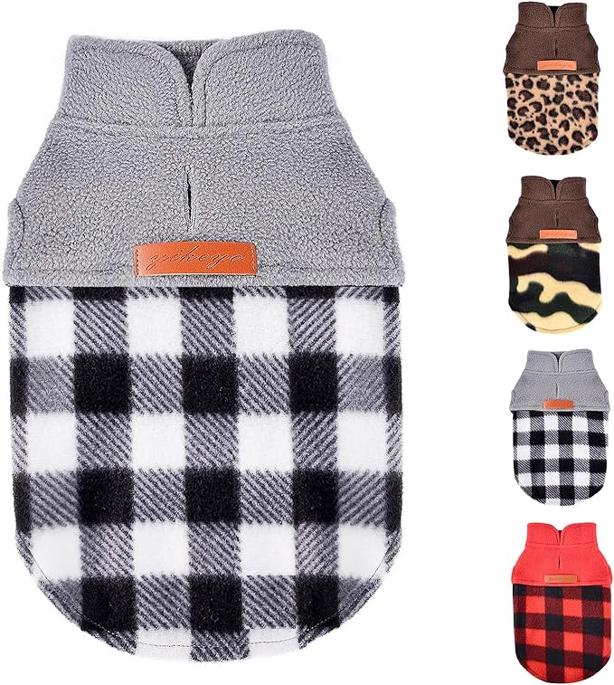 Fleece Dog Sweater Stretchy Pullover Dog Sweatshirt Jacket Lightweight Pet Clothes Coats for Small Dogs Pet Doggie Outfits Clothing Cat Apparel (X-Small, Grey)