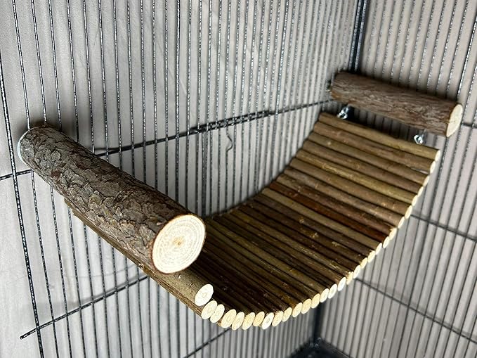 Chinchilla Wooden Suspension Bridge Platform Toy, Small Animal Climbing Toys for Chinchilla Hamsters Sugar Glider Squirrel Gerbils Rat and Other Small Animals