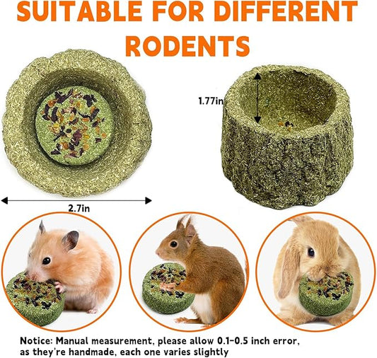 Hamiledyi 4 Pcs Rabbits Chew Toys for Teeth Timothy Hay Treats Rabbit Toys Small Animal Molar Toys Timothy Grass Chew Toys for Bunnies Guinea Pigs Hamsters and Chinchillas Bunny Teeth Care