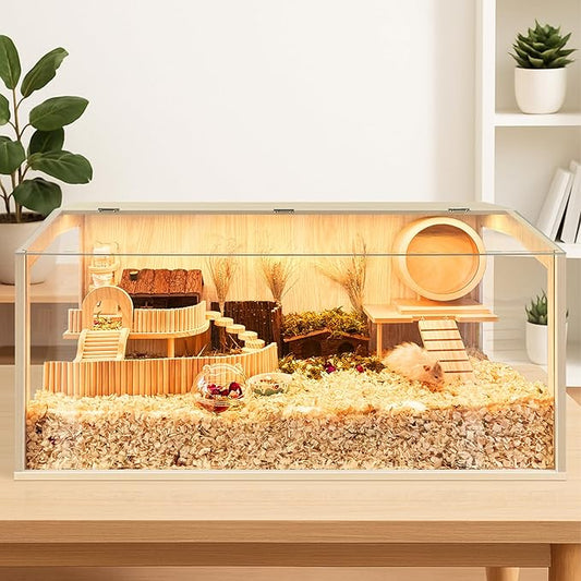 Prolee Hamster Cage Chew Proof, Guinea Pig Cages, Mice and Rat Habitat Openable Top, Hamster Habitat Solid Built