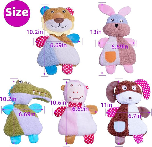 Big 5 Pack Dog Squeaky Toy for Keep Them Busy,Multipack Stuffed Crinkle Puppy Dog Toys Bundle,Chewing Dog Toys for Teething,Suitable for Small,Medium,and Large Dogs Breed