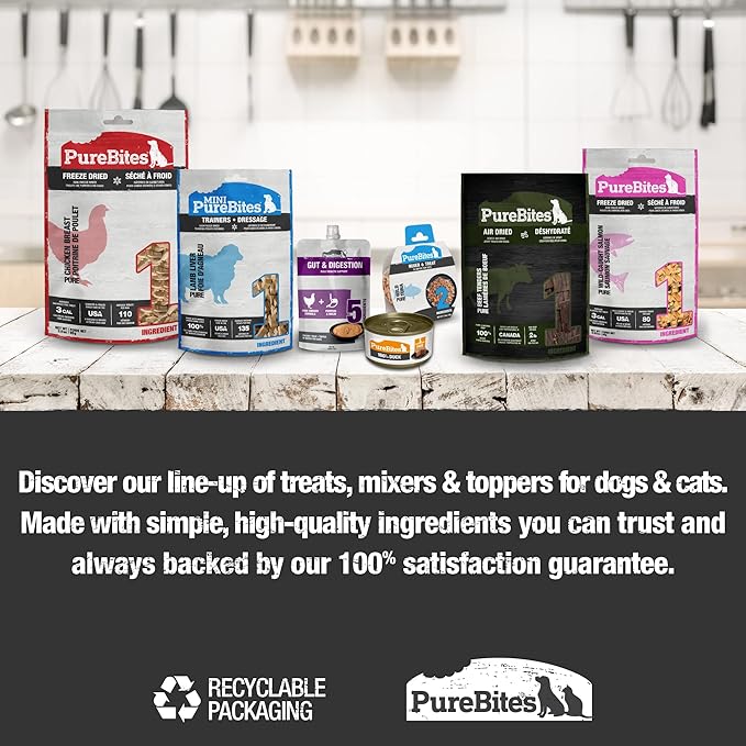 PureBites Mini Freeze Dried Beef Dog Treats | Only 1 Ingredient | 85g