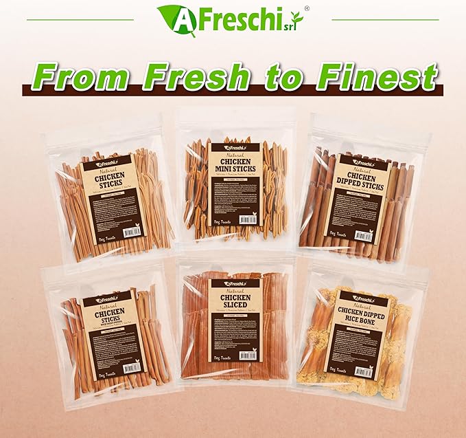 AFreschi Natural Chicken Sticks with Sweet Potato 24 oz, All Natural, Grain-Free, High-Protein, Healthy & Easily Digestible, Soft Texture