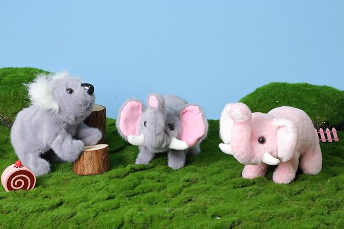 Hopearl Walking Koala Interactive Crawling Wild Animal Electronic Plush Toy Animated Gifts for Toddlers Birthday, Gray, 8''