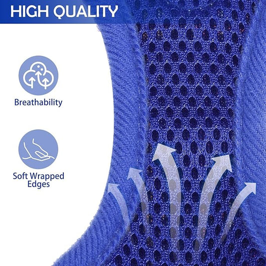 SCENEREAL Puppy Dog Harness with Leash Set for Small Medium Sized Dogs, Soft Mesh Step in Pet Harnesses and Leash, No Chock Plaid Adjustible No Pull Vest for Dogs Cats, Chihuahua,Bulldog (Blue XS)