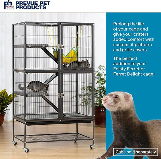Prevue Pet Products Ferret Cage Plush Fitted Grille and Platform Cover Set, Gray, 30.0" L x 20.0" W x 0.5" Th
