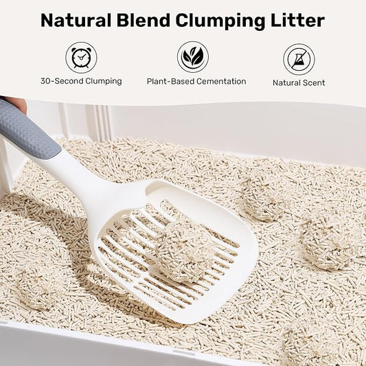 FUKUMARU Tofu Cat Litter, 16lb Fast Clumping & Superior Odor Control, Natural Corn Scent, Dust-Free, Flushable, Low Tracking, Ultra Absorbent, Lightweight, 8lb x 2 Bags