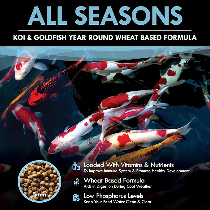 HALF OFF PONDS All Seasons Nourishing Formula Koi and Goldfish Food 30 lb Bag - KOIAS-030