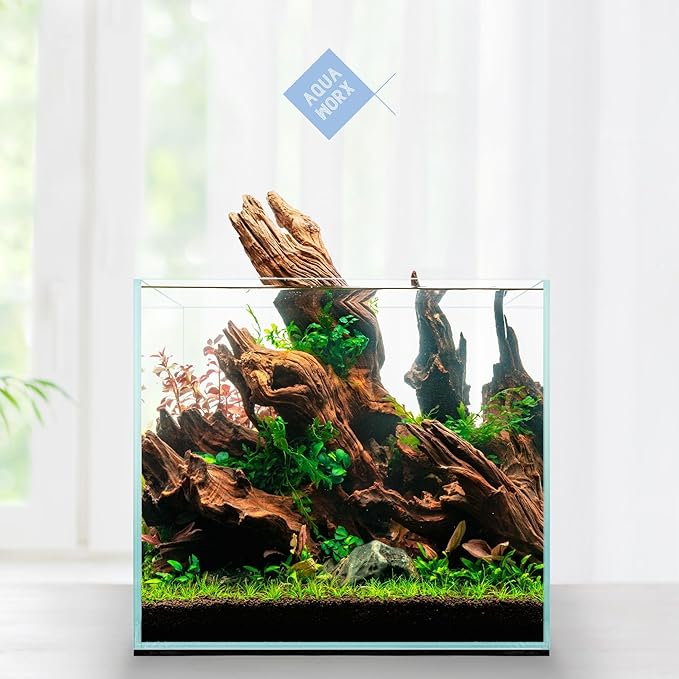 1 Gallon Rimless Fish Tank - 6.29 x 6.29 x 6.29 Inches Cube Style Aquarium - Clear Glass, Space Saving, Durable