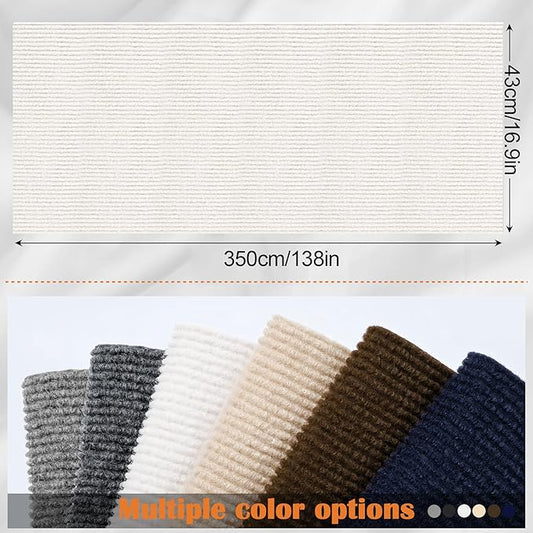 Cat Scratch Furniture Protector - 138" x 17" Trimmable Self-Adhesive Cats Claws Scratch Pads, DIY Cat Climbing Couch Protector for Scratch Post Cat Tree Replacement Indoor (Cream White)