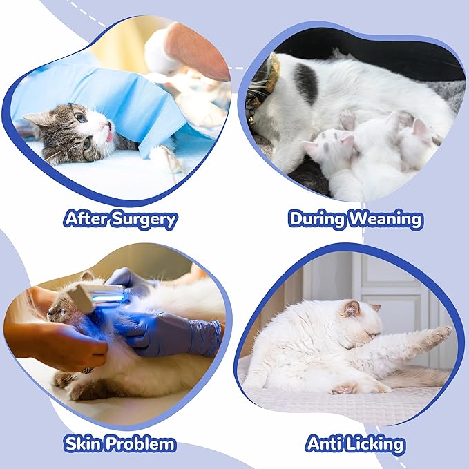 PUMYPOREITY Cat Recovery Suit for Hind Legs, Cat Surgical Spay Suit with Leg Sleeves to Stop Licking, Long Rear Sleeve Wound Cover Abdomen Kitten Onesie, Blue, XL