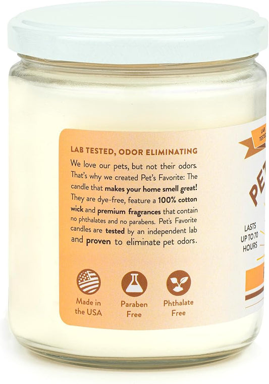 Pet's Favorite Pet Odor Candle, Clean Burning, Long Lasting Scented Candles with a Cotton Wick. (Pumpkin Spice, Pack of 1)