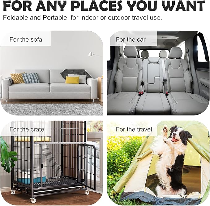 JoicyCo Dog Bed Soft Dog Crate Bed Pad Mat, 36 in Non Slip Bottom Washable Beds for Medium and Large Dogs, Pet Bed Mattress Kennel Pad, Dark Brown