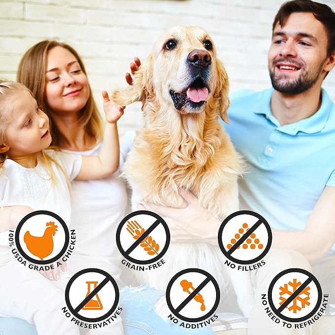 EBPP Chicken Jerky Dog Treats Made in USA - 100% Natural Jerky Treats Made with Real Chicken - Grilled Chicken Strips for Medium Dogs, Large and Small Dogs - 8oz Bag