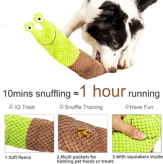 Squeaky Dog Treat Dispensing Puzzle Plush Chew Toy for Small to Large Dogs