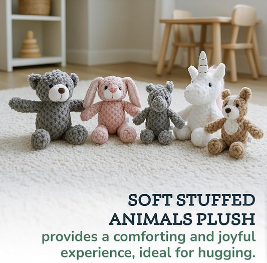 5 Set Animals and Teddy Bears - Plush Toys Bulk - Stuffed Animals for Kids - Baby Shower Small Bear Animal Assortment - Soft Pack of Stuffed Animals for Girls and Boys