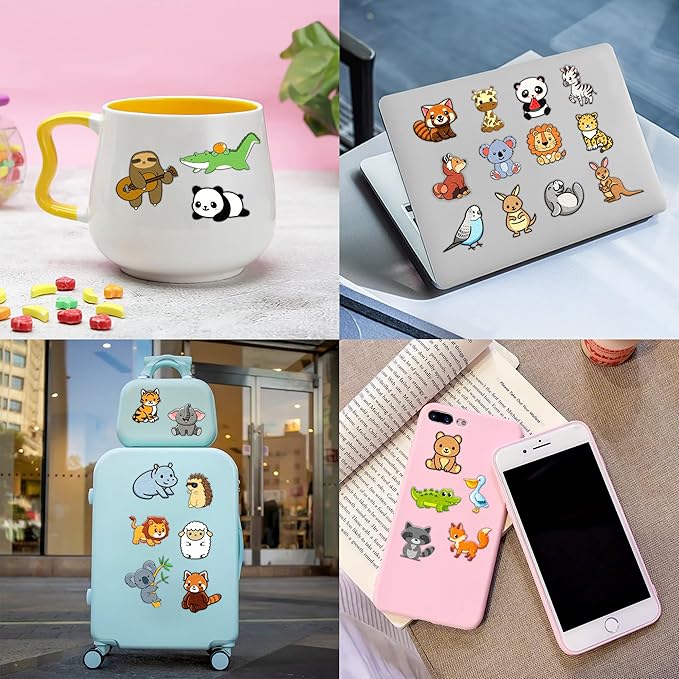 Zoo Pre-cut Temporary Tattoos (8 Sheets 96PCS) Jungles Party Decorations Supplies Favors Safari Animals Theme Birthday Cute Stickers Christmas Gifts for Boys Girls Class School Prizes Carnival