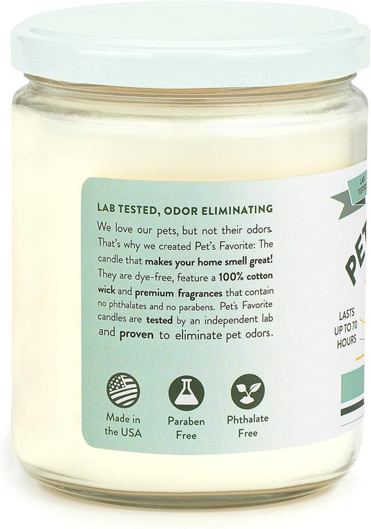 Pet's Favorite Pet Odor Candle, Clean Burning, Long Lasting Scented Candles with a Cotton Wick. (Forest Pine, Pack of 1)