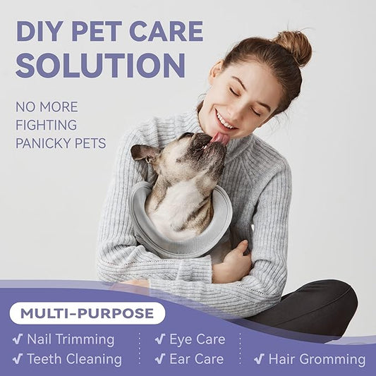 Dog Grooming Hammock Harness for Dogs & Cats with Pet Nail Clipper Trimmer - Cat Hanger Sling for Trimming Clipping Nails- Dog Hammock Restraint Bag for Small Medium Large pet ( Grey M )