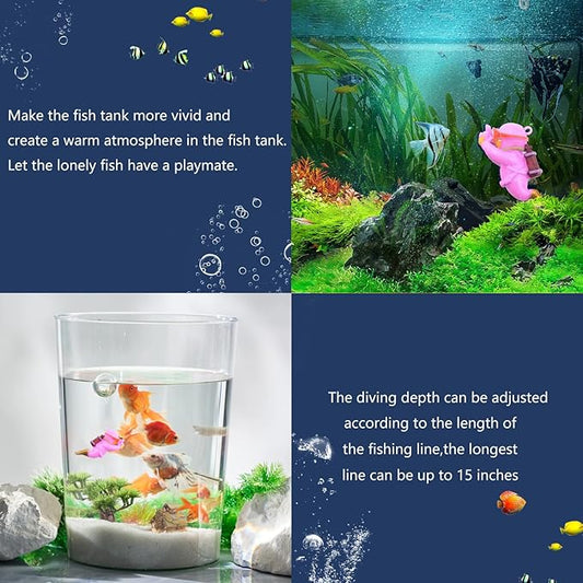 onesimcr Floating Fish Tank Decorations, Aquarium Decorations, Lovely Diver Fish Tank Decorations, Floating Device Fish Tank Accessories,Suitable for All Kinds of Fish Tanks(Purple)…