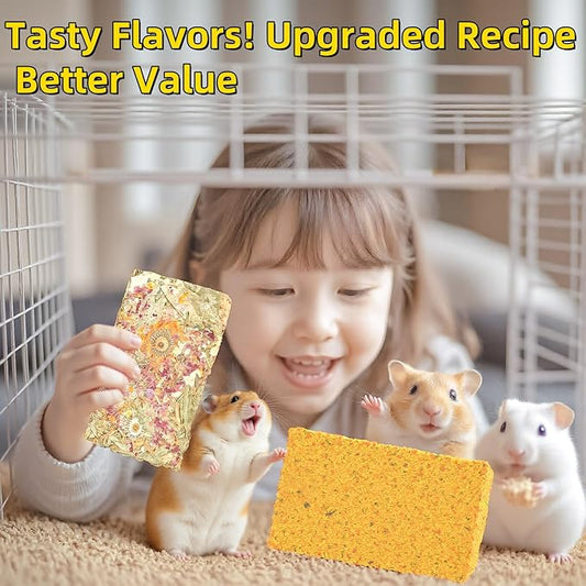 Rabbit Treat Bunny Food 10pcs Rabbits Chew Toy Bunny Crispy Snack for Clean Teeth Hamster Timothy Hay Chips Herbal Flowers Grinding Guinea Pig Dental Care Squirrel Gerbil Chinchilla Chipmunk