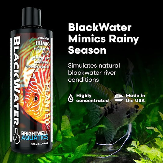 Brightwell Aquatics Blackwater Humic Fulvic Acid Supplement Simulates Natural Blackwater Conditions Supports Nutrient Uptake in Freshwater Planted Aquariums, 20L