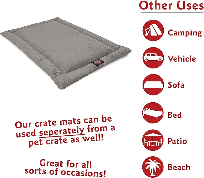 Majestic Pet Dog Crate Mat - Machine Washable Soft Plush Pet Bed Pad for Crates & Kennels | USA Crafted | 24"x18" Villa Vintage