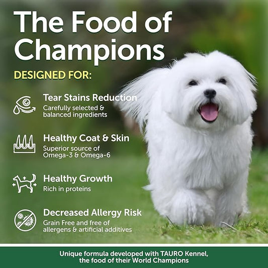 Nature's Protection Dry Dog Food for Small Breed - High Protein Tear Stain Diet for White & Light Fur Adult Dogs - Small Bites Kibble (Superior Care - Lamb and Rice, 3.3 lb)