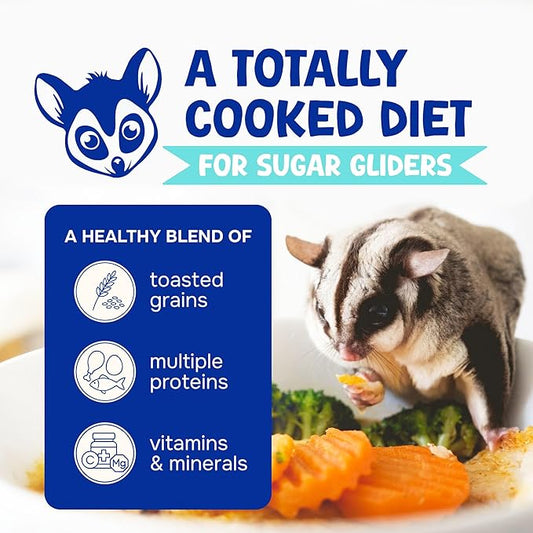 Happy Glider Sugar Glider Food - Honey & Marshmallow | 3 lbs of Premium Food for Sugar Gliders and Small Animals - 4 Months Supply