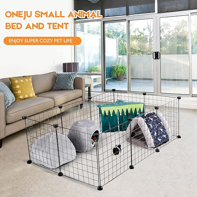 Guinea Pig Hideout - Guinea Pig Bed, Bunny Hideout, Rabbit Bed, Ideal Bed for Small Pets, Tent Shape, Grey