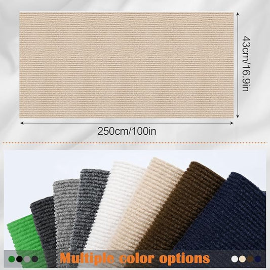 Cat Scratch Furniture Protector - 100" x 17" Trimmable Self-Adhesive Cats Claws Scratch Pads, DIY Cat Climbing Couch Protector for Scratch Post Cat Tree Replacement Indoor (Khaki)