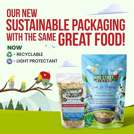 Parrot Food - Parakeet & Cockatiel Food - Cooks in 3-15 min with Natural & Organic Grains, Legumes, Non-GMO Fruits, Vegetables & Health Spices