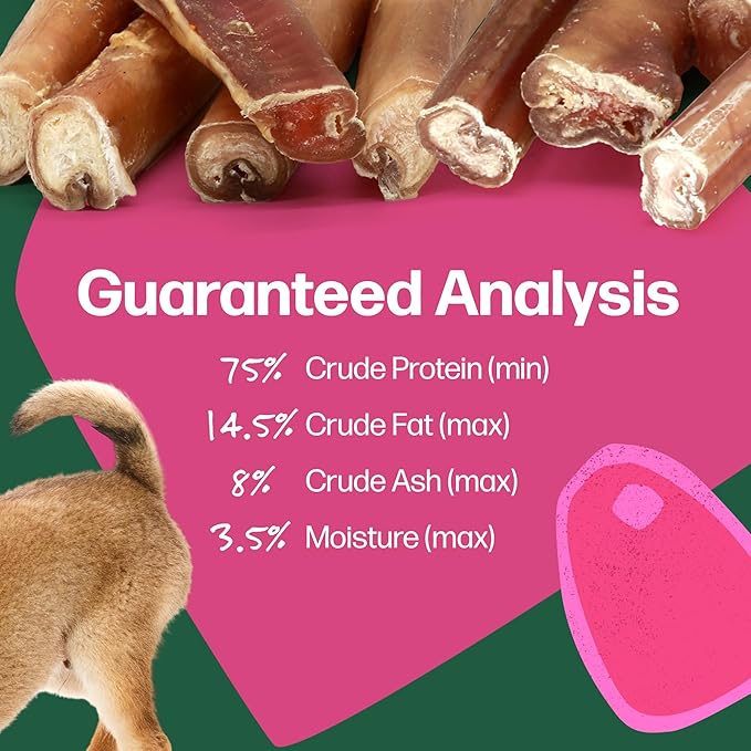 Willow & I Bully Sticks for Dogs -6 Inch Natural Bully Sticks for Medium Dogs, Small & Large- Premium 100% Grass Fed, Single Ingredient, Long Lasting, High Protein-Grain & Rawhide Free (6", 25 Pack)