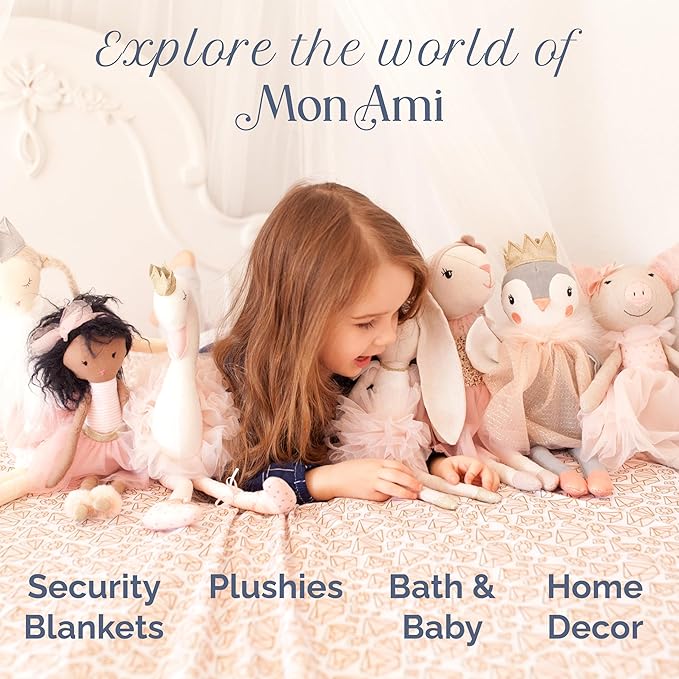 MON AMI Lafayette The Lamb Plushie (Small) – 7.5" Soft and Cuddly Stuffed Animal Plush Toy for Kids, Cute Easter or Birthday Gift, Adorable & Huggable Lamb Stuffed Toy for Children