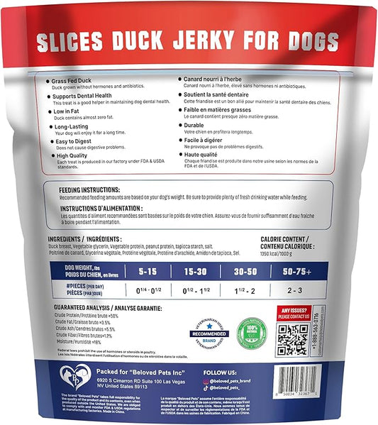 Dog Treats Duck Jerky 1.5 LB - Human Grade Pet Snacks - Natural High Protein Meat Dried Strips - Best Chews for Training Small & Large Dogs - Bulk Soft Pack
