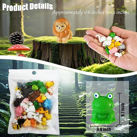 36Pcs Mini Resin Animals Figures Miniature Animal Figurines Tiny Animals Set for Home Decor and Garden Decoration & Collectibles