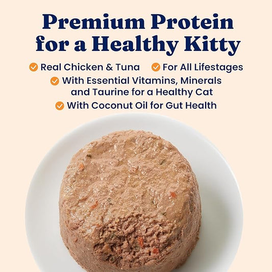 Solid Gold Wet Cat Food Pate in Coconut Oil - Healthy Canned Cat Food Pate w/Real Chicken, Omega Fatty Acids, Vitamins & Minerals - Grain Free & Gluten Free Canned Meals for Cats & Kittens - 24ct/3oz