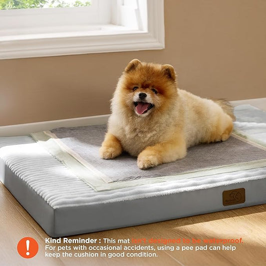 Bedsure Dog Bed Medium Size Dog - Orthopedic Pet Beds with Removable Machine Washable Cover, NOT Waterproof Egg Crate Foam Puppy Pad, Suitable for Pet Up to 35 lbs, 29"x18"