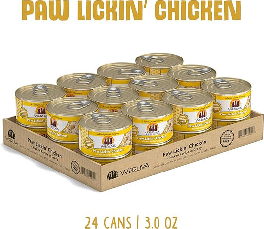 Weruva Classic Cat Food, Paw Lickinβ Chicken with Chicken Breast in Gravy, 3oz Can (Pack of 24)