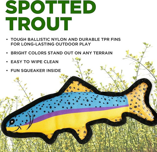 Dog Toys | Plush Toy Fish Trout Stuffed Animal for Dogs | Outdoor Toy - Easy to Clean and Made from Non Toxic Materials