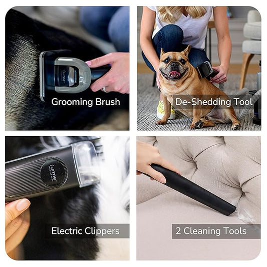 ULTRA Pet Grooming Vacuum Kit - Cat & Dog Grooming Kit For Easy Pet Care at Home, Quiet & Safe Dog Hair Remover Machine with Brush, Clipper, Shedding & Cleaner Tools & 4.5L Canister