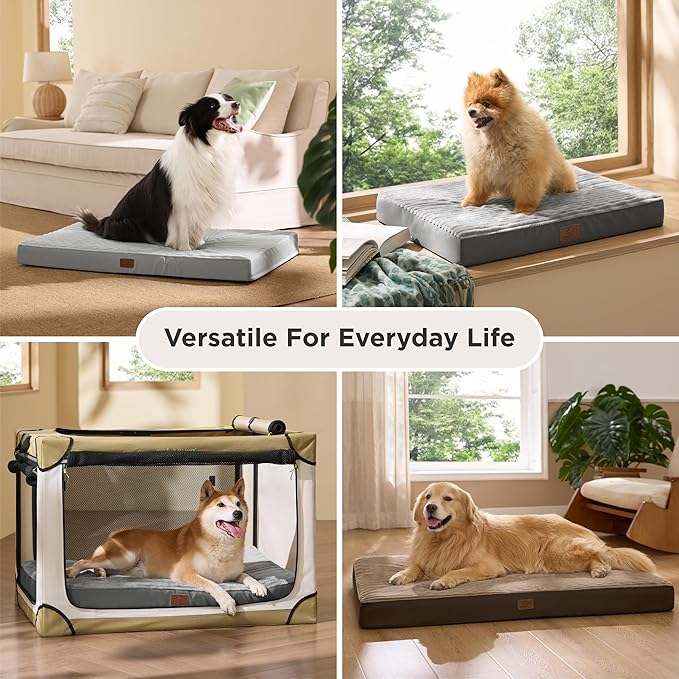Bedsure Dog Beds Large Sized Dog- Orthopedic Pet Beds with Removable Machine Washable Cover, NOT Waterproof Egg Crate Foam Puppy Pad, Suitable for Pet Up to 50 lbs, 35"x22"