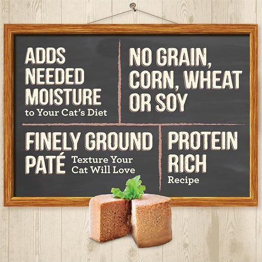 Merrick Purrfect Bistro Grain Free Premium Soft Canned Pate Adult Wet Cat Food, High Protein Salmon Recipe - (Pack of 24) 5.5 oz. Cans