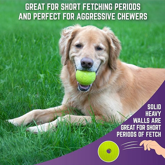Chew King,Dog 3 Inch Supreme Rubber Balls (4-Pack)for Large Breeds