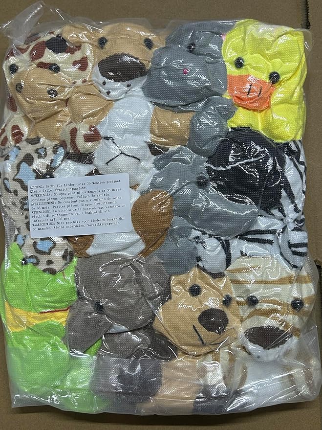 Skylety 12 Pieces Mini Stuffed Animals 4.8 Inch Cute Safari Plush Toys Elephant Lion Giraffe Tiger Puppy Zebra Duck for Jungle Animal Themed Parties Teacher Student Award Prizes