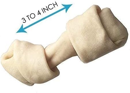 Dog Rawhide Bones: Rawhide Bones Chews 3-4" Premium Raw Hide Dog Bone, Free Range Grass Fed Cattle with No Hormones, Additives or Chemicals, Tasty Long Lasting Chews for Dogs, Pack of 15