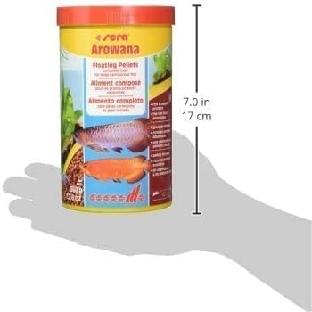 sera Arowana 12.6 oz 1000 ml | Arowana Fish Food Pellets for Carnivorous Fish | Floating Pellets with High Aquatic Protein | Tropical Food | Aquarium Food for Carnivore Fish