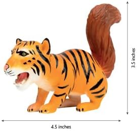 Randimals Tiger with Squirrel Tail Figurine Toy 5”, Premium Hard Rubber Animal Action Figure Toy, Hybrid Friend Encourages Adventure & Imagination