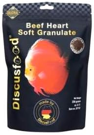 Beef Heart DISCUSFOOD (230g) for Fish- Premium Protein-Rich Food for Discus, Cichlids & Tropical Fish/Supports Healthy Growth & Vibrant Colors