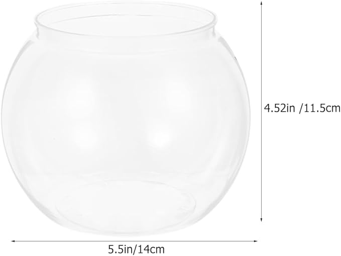 Transparent Fish Tank Plastic Round Aquarium Small Fish Bowl Aquariums Tanks Fish Bowls Portable Fish Tank for Goldfish Plastic Goldfish Bowl Small for Home Office Desk Decor